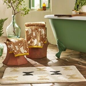 Opalhouse Novelty Bath Rug Black/White Tufted 18”x30” NWT